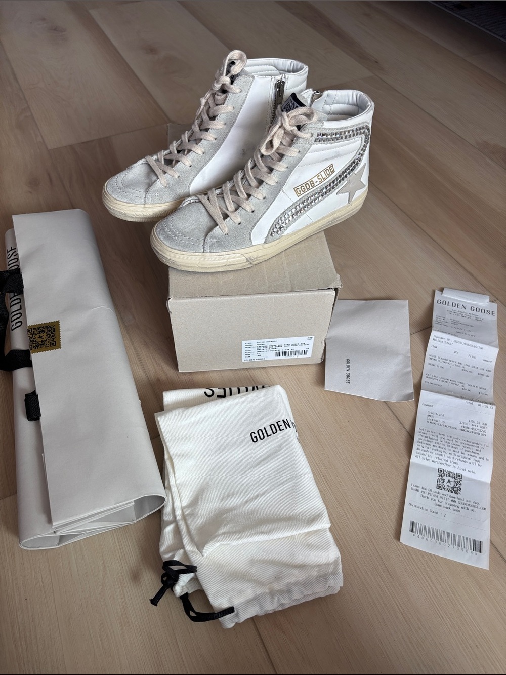 Golden Goose Swarovski Crystal Slide Sneakers Like New